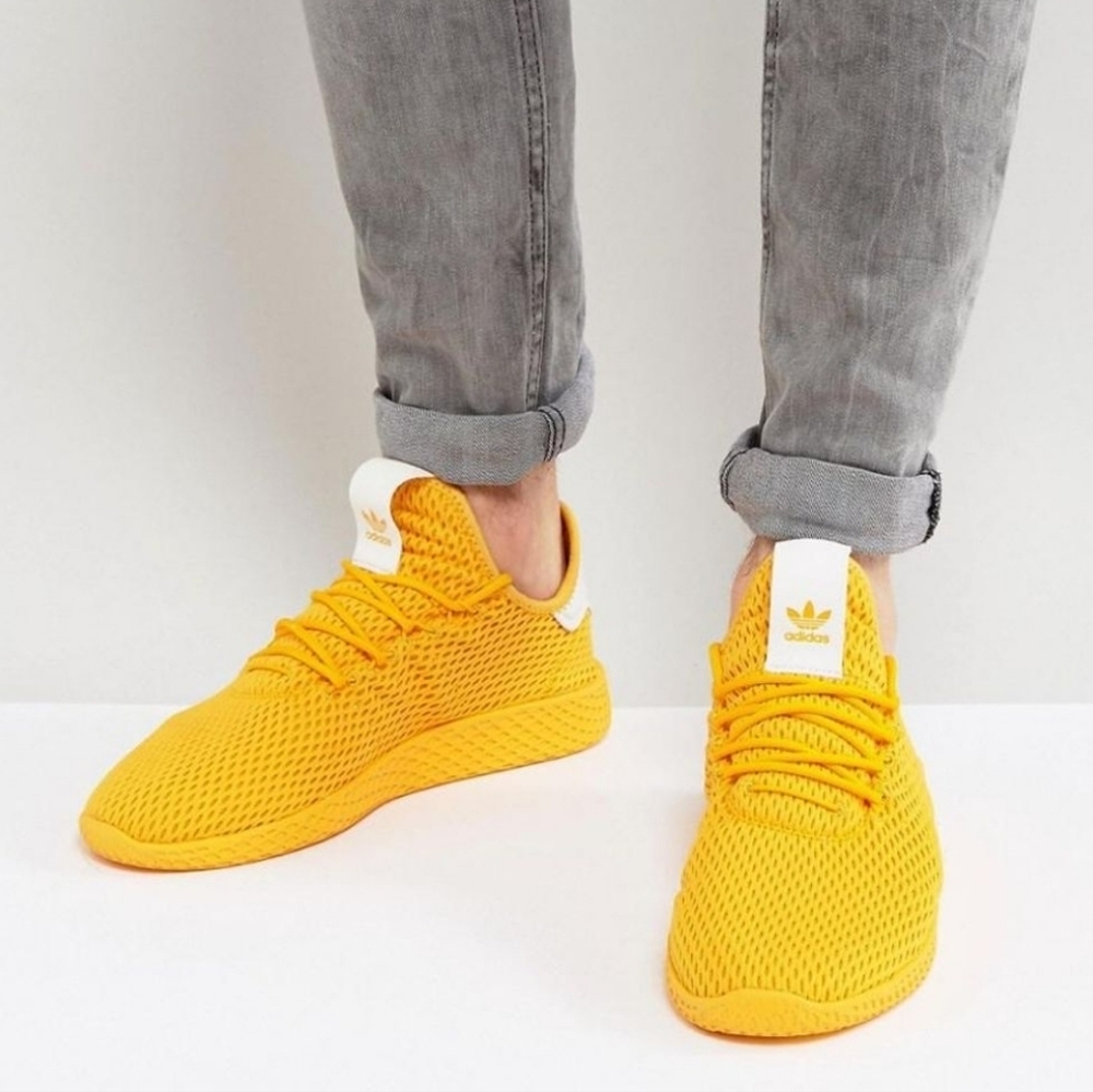 Adidas OriginalsMen's X Pharrell Williams Tennis Hu Sneakers In Yellow